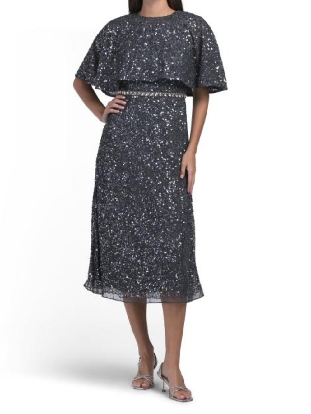 MAC DUGGAL Embellished Cape Dress